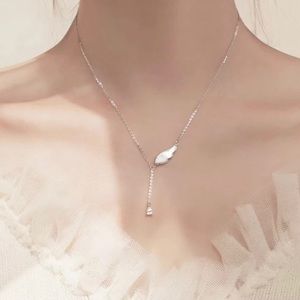 925 Sterling Silver CZ Angel Wing Necklace